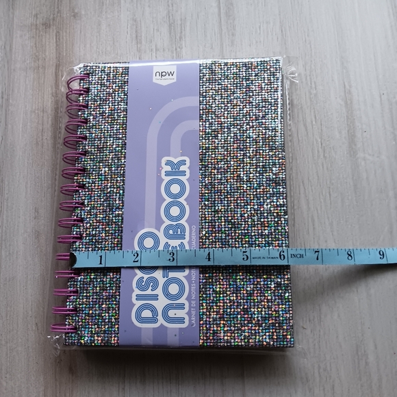 NEW NPW Disco Notebook Spiral Bound Metallic Glitter Lined 6" - Picture 6 of 7